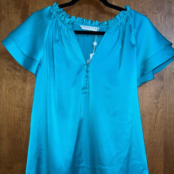 Trina Turk Tops - Trina Turk Turquoise Blouse